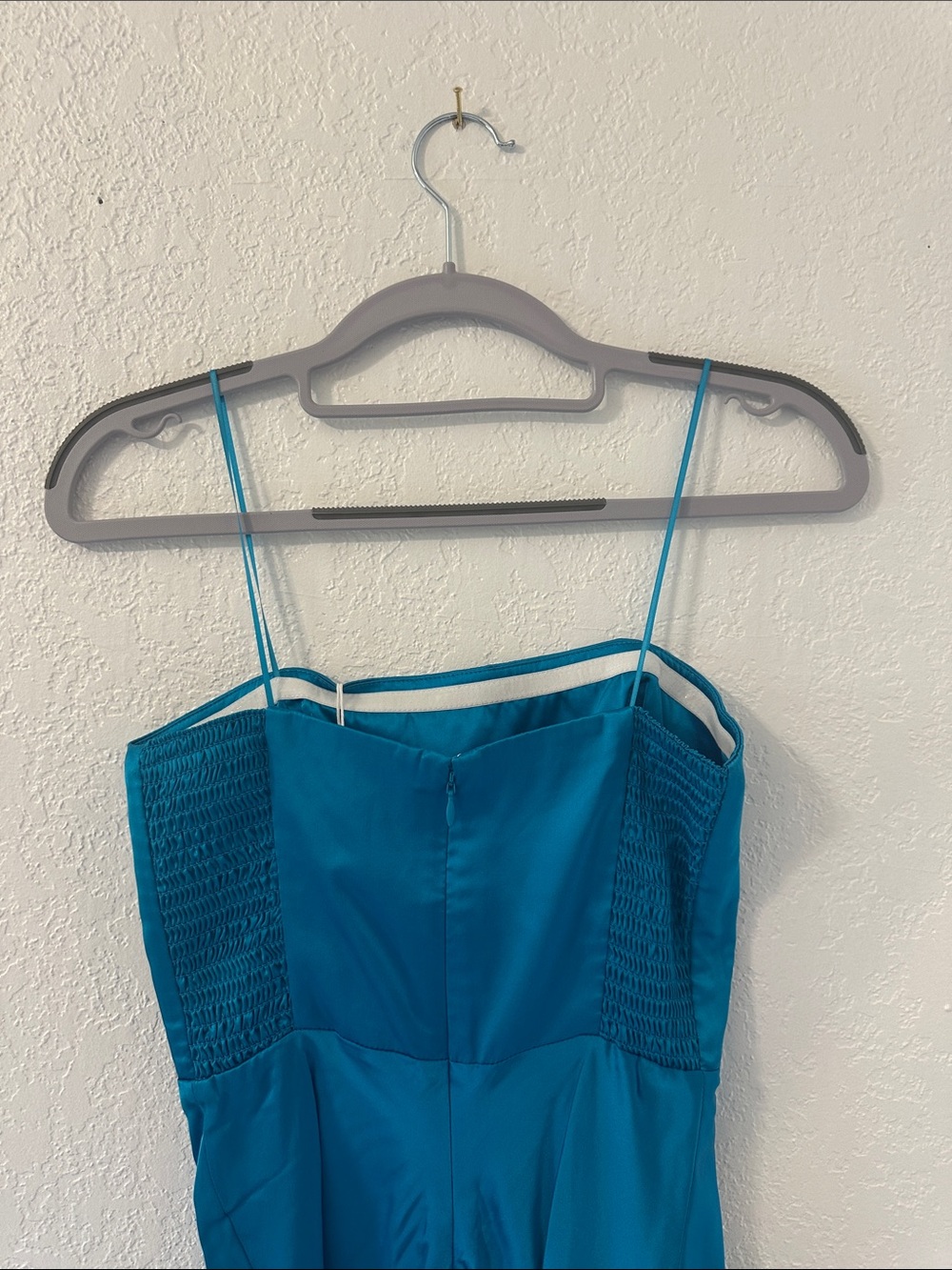 Amanda Uprichard Teal Mandy Strapless Silk Midi Dress - Picture 5 of 6